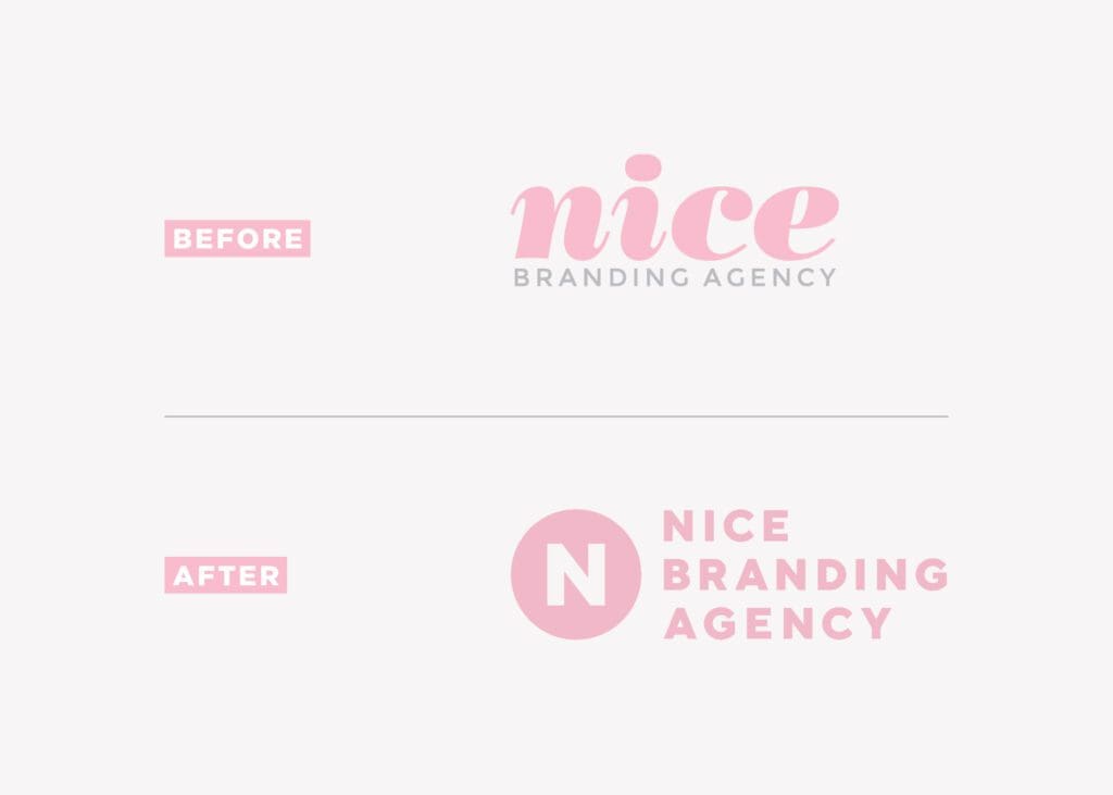 nice branding agency logo design before and after