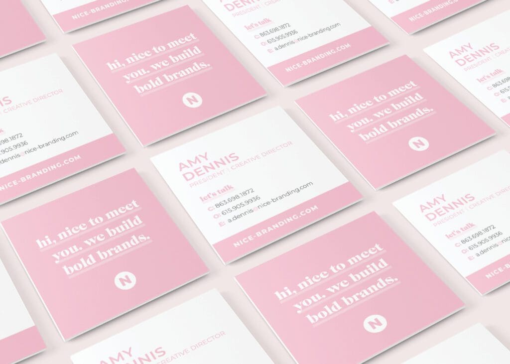 nice branding agency business cards