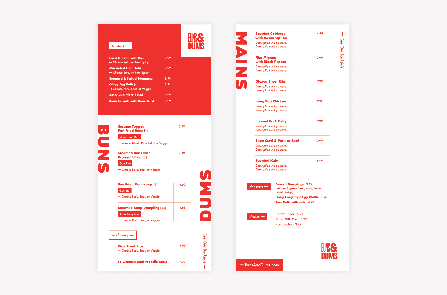 asian menu design