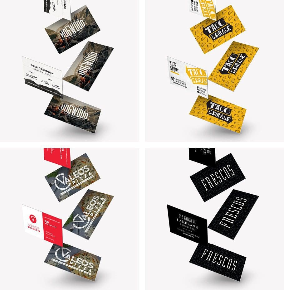 restaurant branding agency business card design