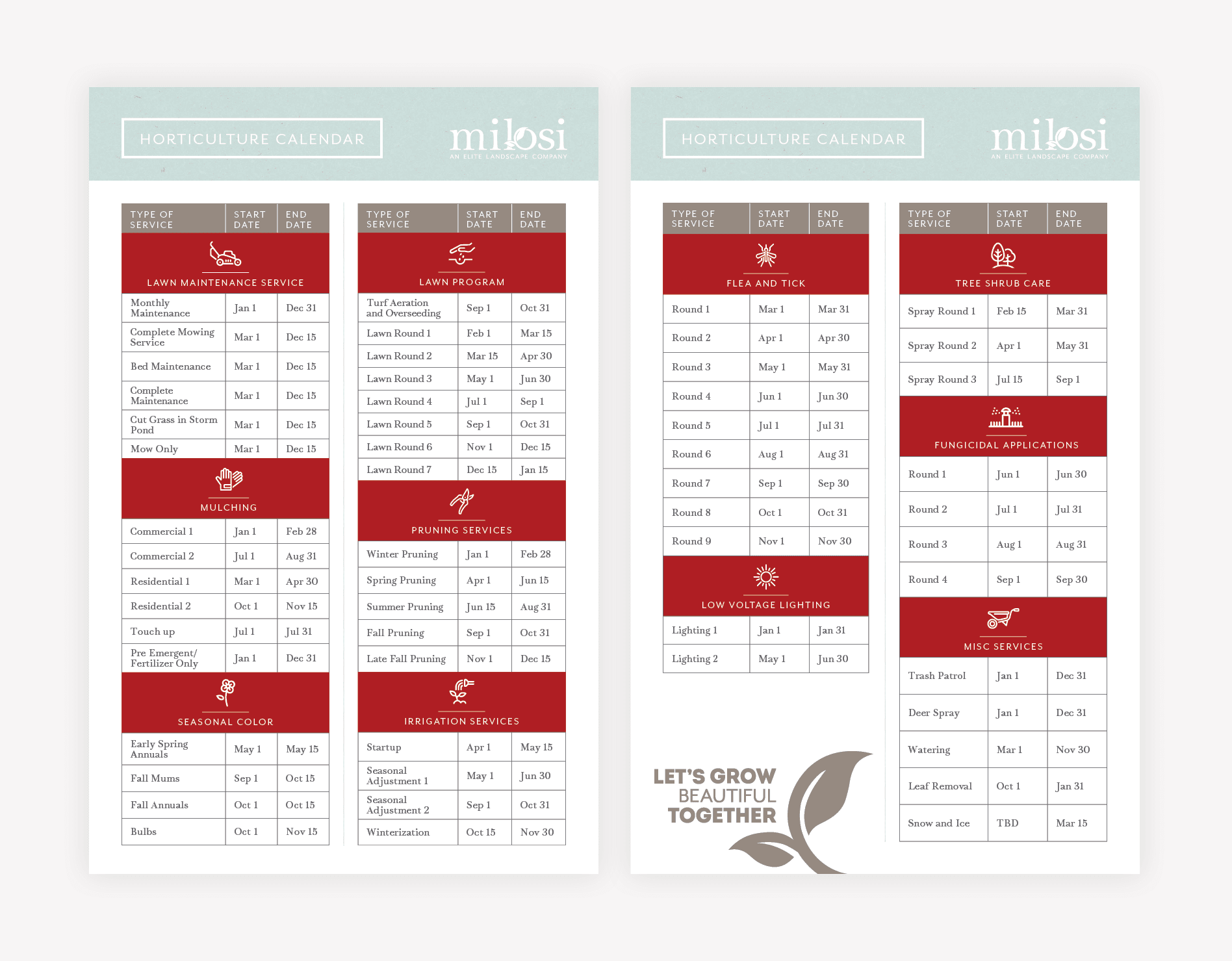 print calendar design
