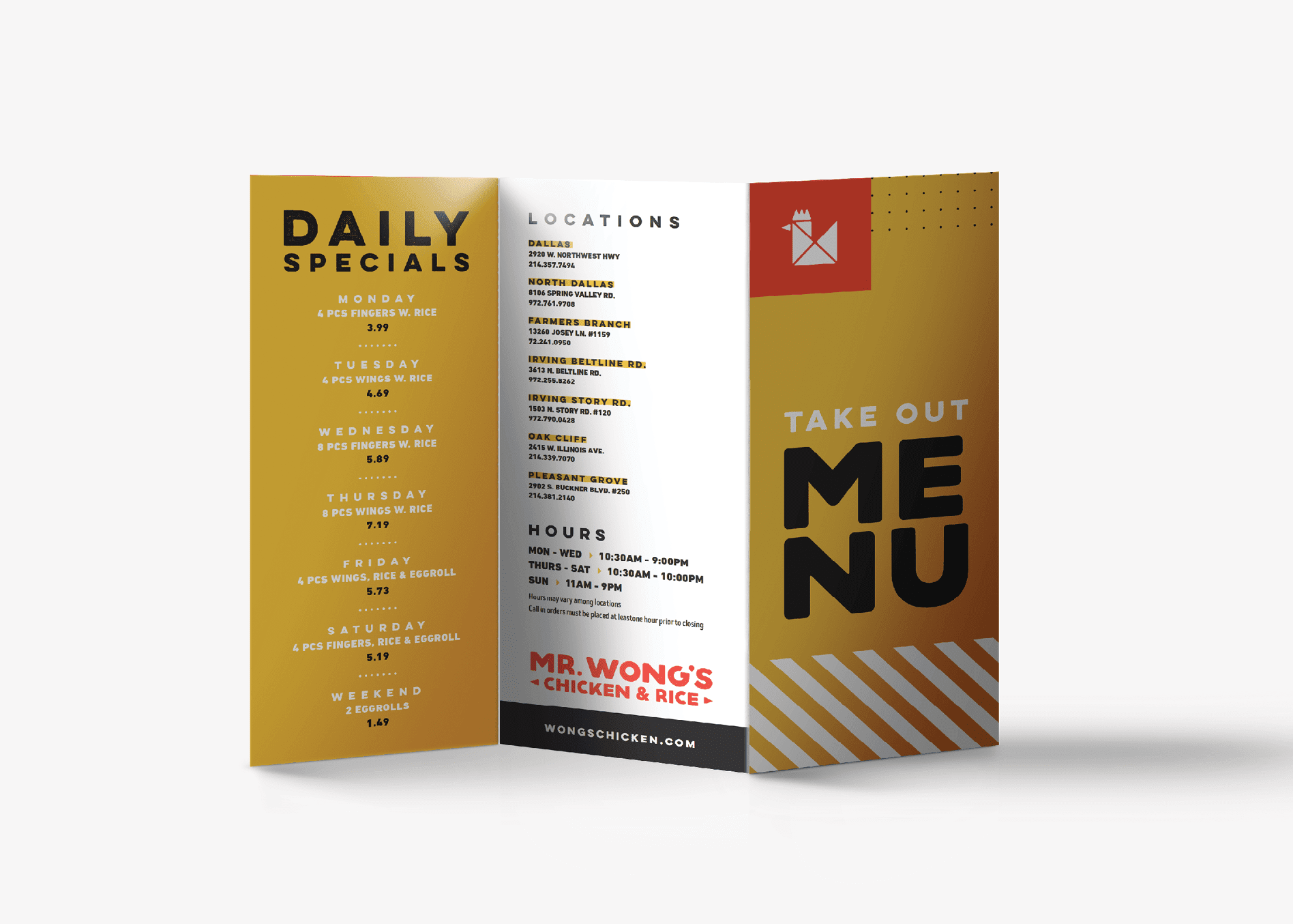 restaurant takeout menu design