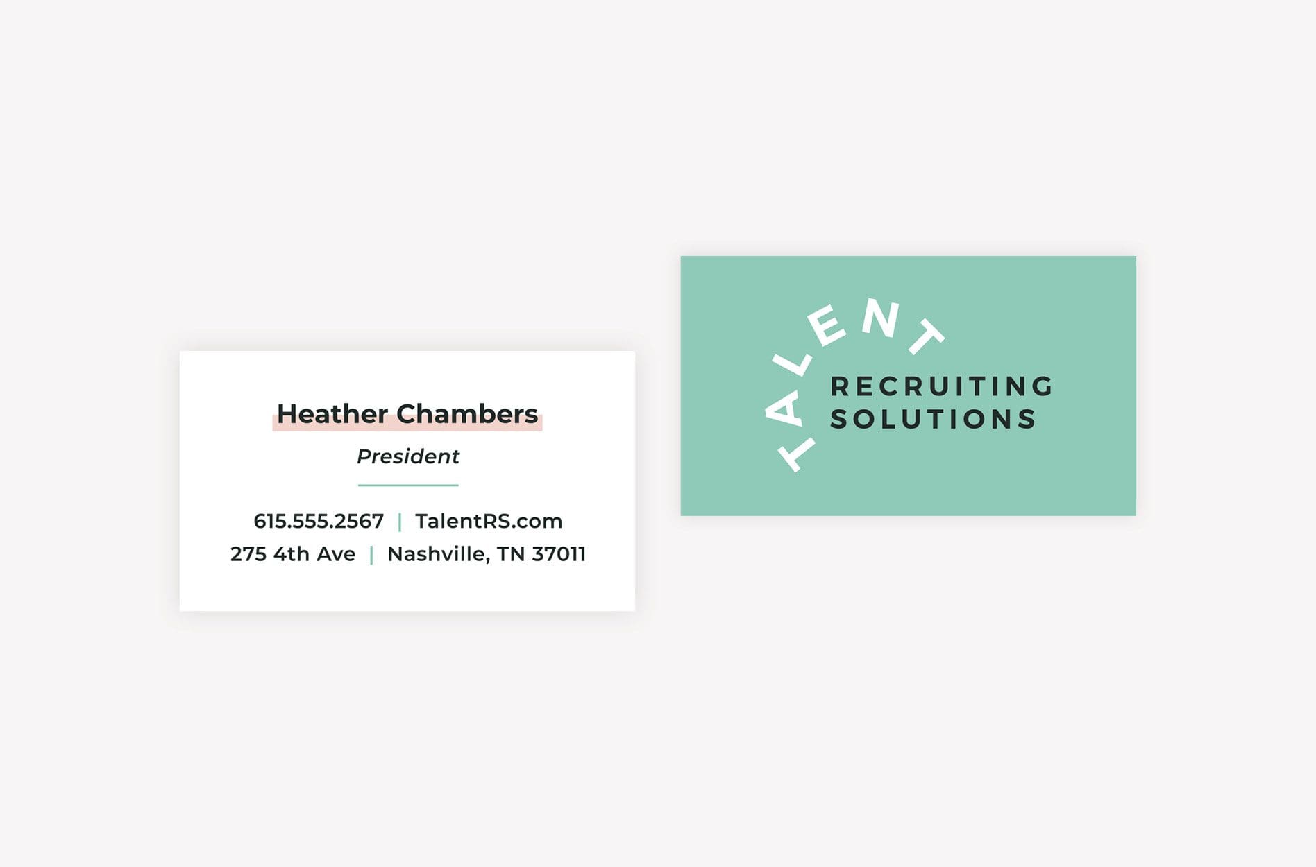 recruiting agency business card