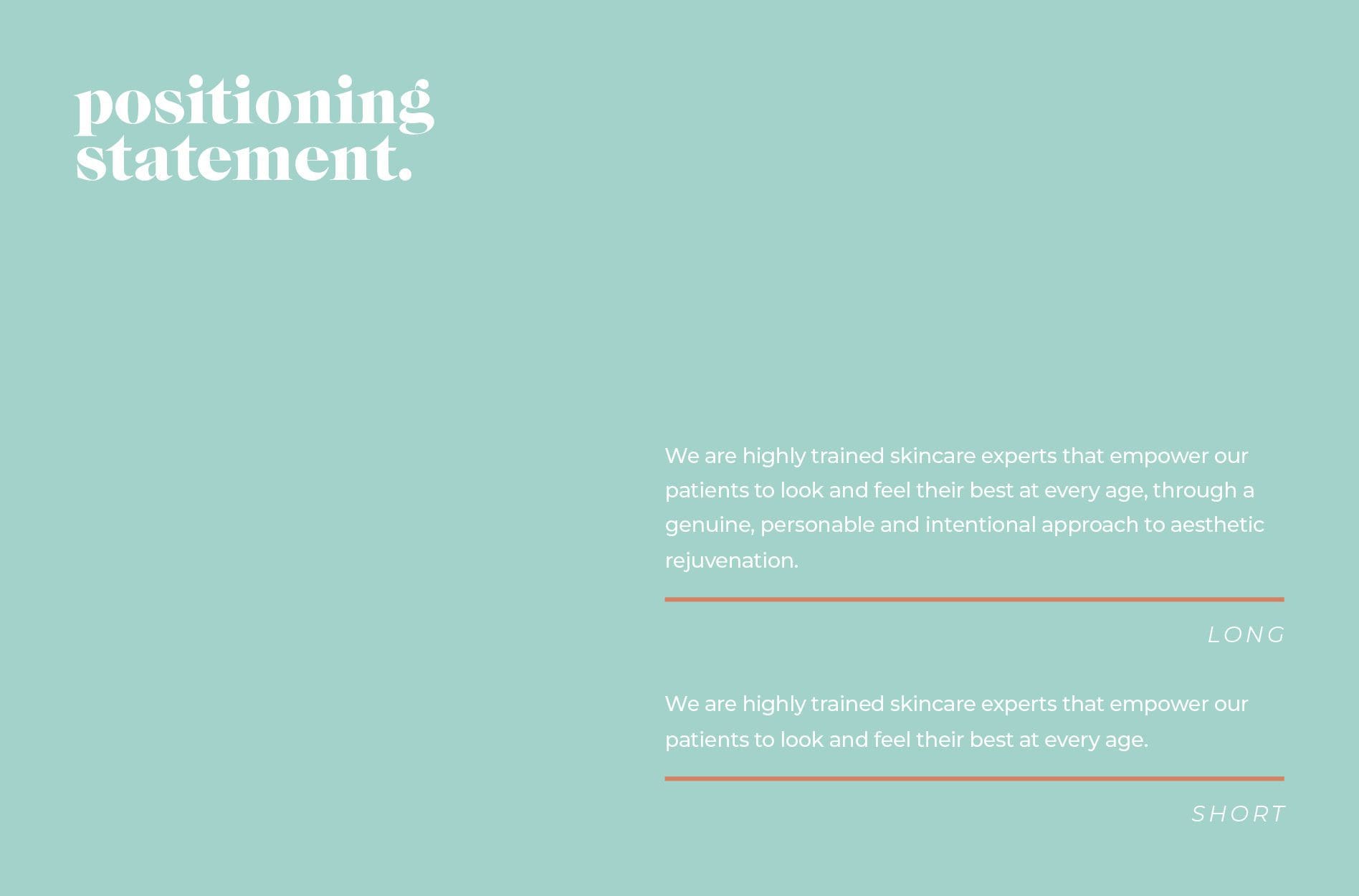 Aesthetic Branding and Positioning Statements
