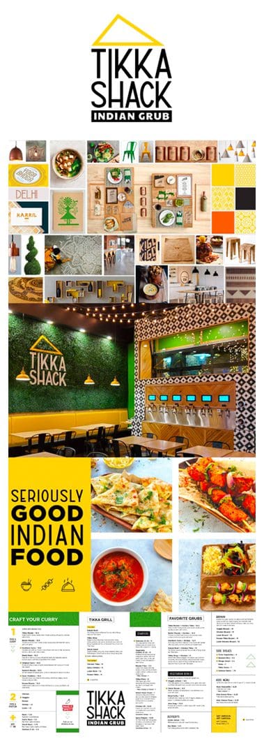 Restaurant branding graphic work for Tikka by Nice Branding Agency